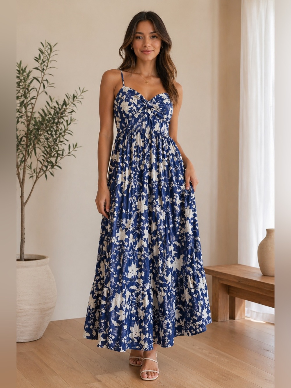 Zara Floral Maxi Dress Size M